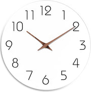 Mosewa Silent Non-Ticking Wall Clock Decorative for Kitchen, Bedroom, Bathroom, Office, Living Room, Battery Operated - 10 Inch Wood Modern Simple (Gray) - 10" A_white