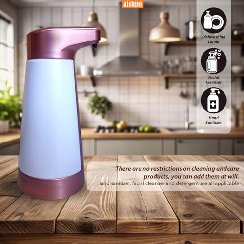 Aishini Automatic Touchless Soap Dispenser Liquid, 13.5oz/500ml, IPX5, AA Battery Charged Ultra-Sensitive, Non-Contact Infrared Motion Sensor 3 Level Adjustment for Bathroom, Kitchen, Office, Hotel