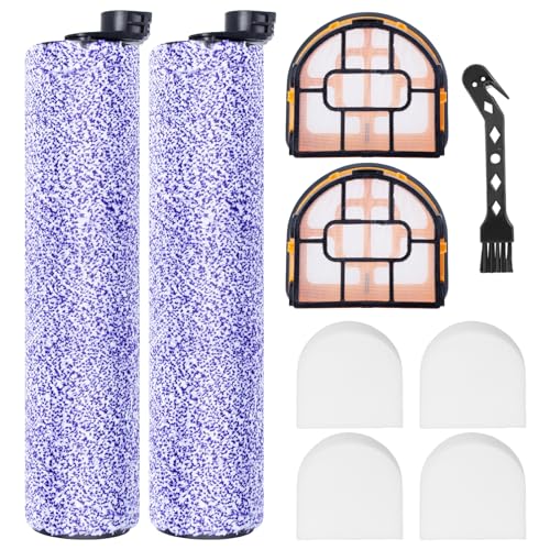 Heykewi Brush Roll Filter Replacement Parts for Shark WDB1F2 for HydroVac XL 3-in-1 Vacuum Cleaner, 2 Brush Rollers, 4 Foam Filters, 2 Filter Boxes, 1 Cleaning Brush