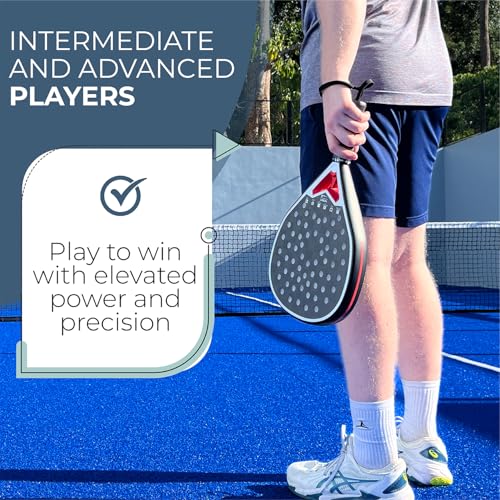 VIBEPADEL Torch Padel Racket Intermediate Advanced for Power, Precision and Performance | Padel Rackets for Adults with Carbon Frame and VIBE EVA P-CORE | Paddle Tennis Racket
