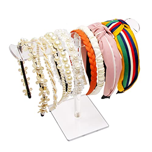 Emapoy Acrylic Headband Holder, Headband Organizer Acrylic Clear Hairband Hair Hoop Display Stand, Hair Accessories Organizer Clear Stand For Girls