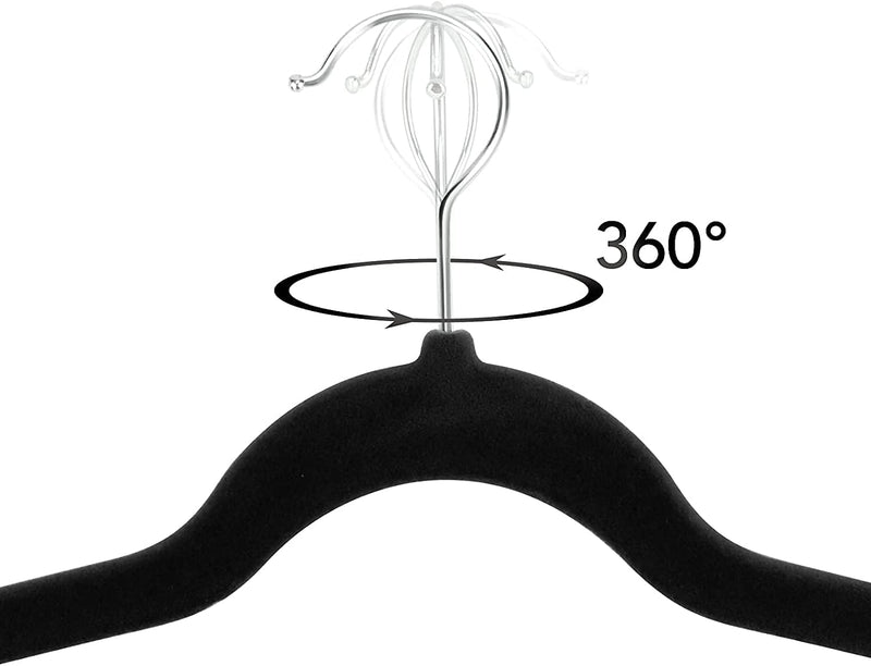 Red Dot Gift® Baby Velvet Hangers 11Inch/28cm - Nursery Clothes Hangers Non Slip Toddler Hangers, 360 Chrome Swivel Hook (White, 30)