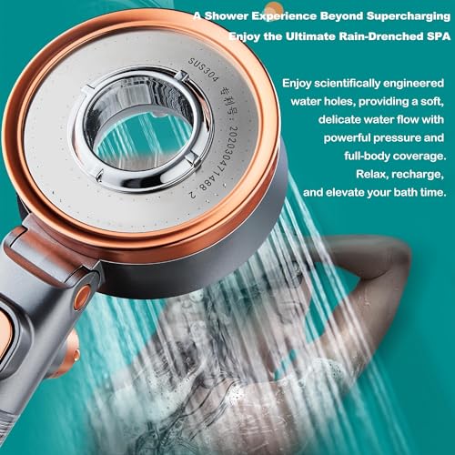 AD-VISION SGS Filtered High Pressure Shower Head | Removes Chlorine, For Hard Water & Hair Loss | 3 Modes with Adj. Flow Pause | Double Sided Micro-Nano Bubble Tech, Easy Install [Includes 1+1 Filter]