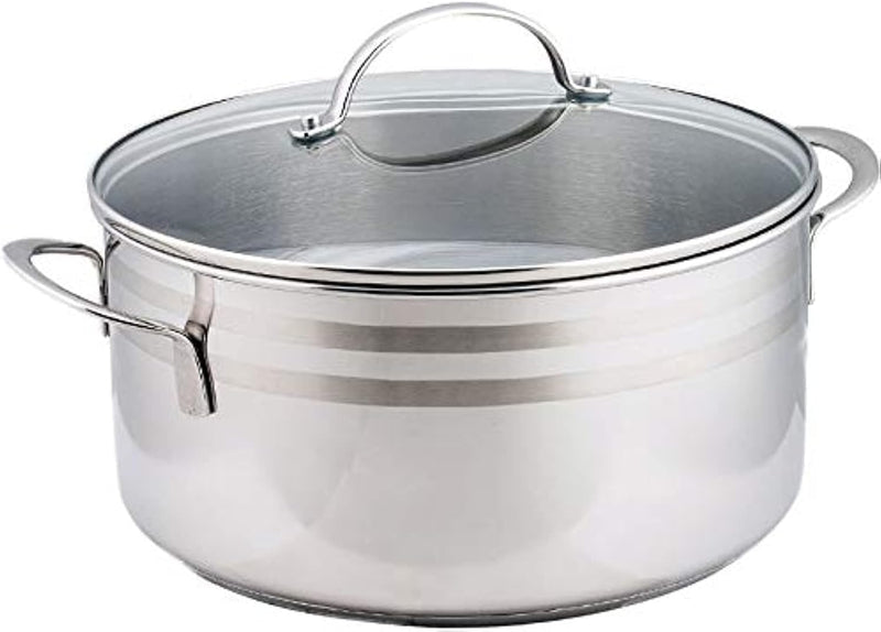 Prestige Infinity Stainless Steel Casserole with Glass Lid 26cm / 8 Ltr Induction Compatible Covered Stockpot Soup Pots Silver - PR77378 - 30
