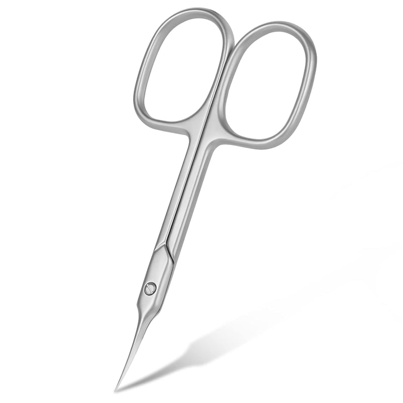 URAQT Professional Stainless Steel Curved Cuticle Scissors - Sharp for Dead Skin, Manicure, Pointed Beauty Trimming - Eyebrows, Nose Hair, Finger & Toe Nail Care
