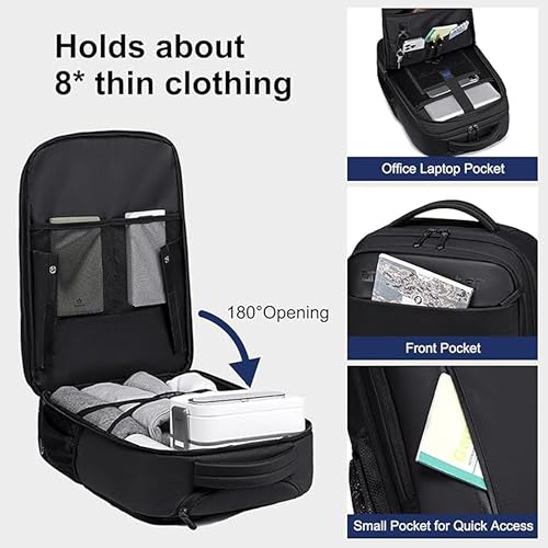 ah arctic hunter Durable Professional Rolling Backpack, Light Weight Water Resistant 19 Inch Backpack Trolley with 360° Degree Opening for Office Travel Business School, LG00657-1