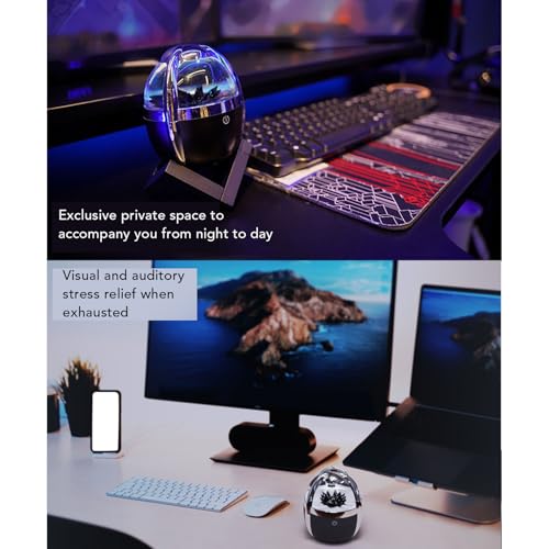 Jiawu Dancing Ferrofluid Speaker, Cool Bluetooth Speaker, Music Comes to Life with Dancing Ferrofluid, Transparent Magnetic Fluid Speaker Ferrofluid Display Lamp, Desktop Decor