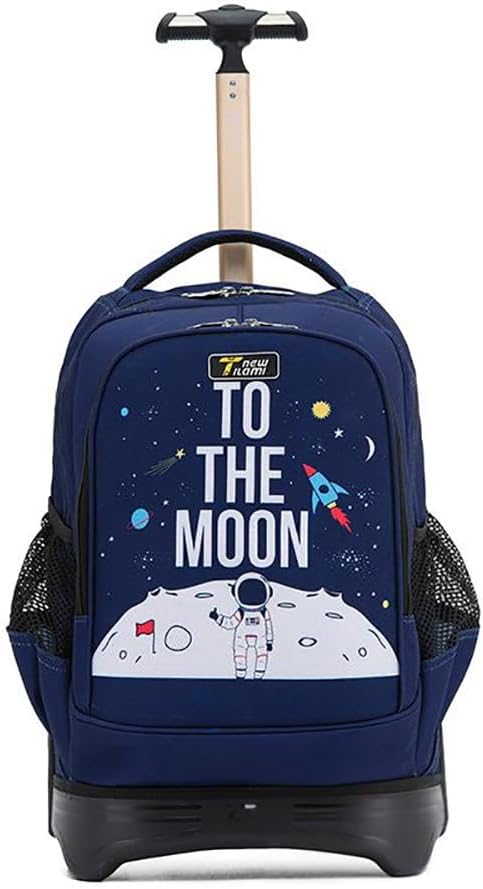 Kids Rolling Bag, Space Astronaut and Unicorn Design, 32 x 21 x 46 cm, weighing 4.5kg, with Telescopic Handle,9-16 years (Blue Astronaut) - Blue Astronaut