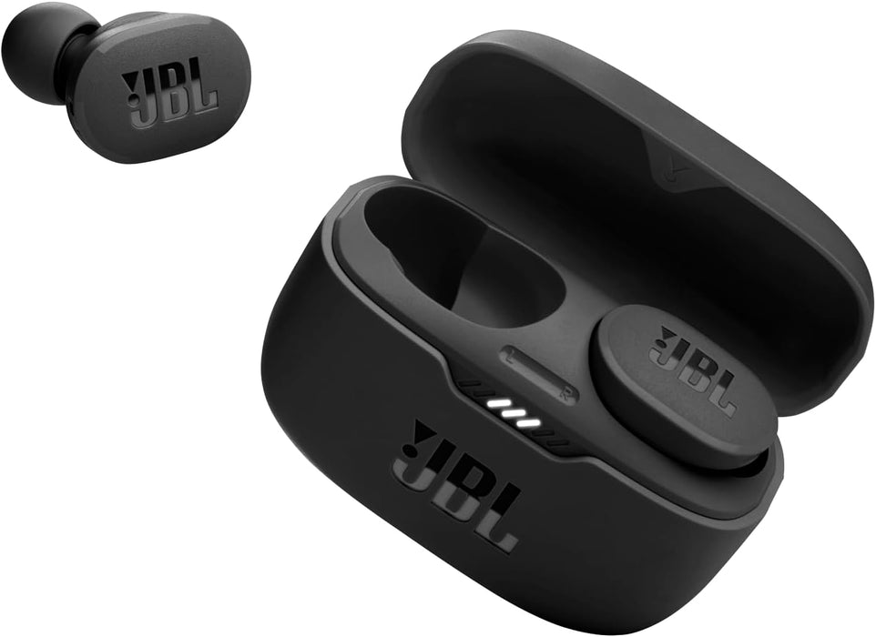 JBL Tune 130NCTWS True Wireless Noise Cancelling Earbuds, Pure Bass Sound, ANC + Smart Ambient, 4 Microphones, 40H of Battery, Water Resistant, Sweatproof, Comfortable Fit - White, JBLT130NCTWSWHT