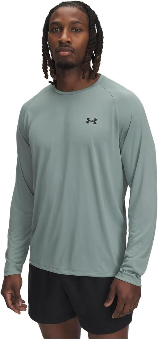Mens Men's UA Tech Long Sleeve Tops - Silica Green / / Black