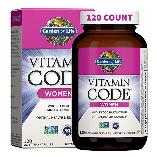 Garden of Life Multivitamin For Women, Vitamin Code Women Multi - 120 Capsules, Whole Food Womens Multi, Vitamins, Iron, Folate Not Folic Acid & Probiotics For Womens Energy, Vegetarian Supplements