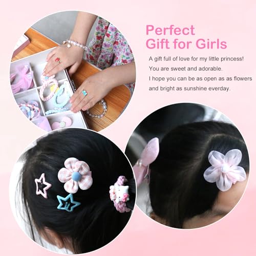Hair Accessories for Girls, Hair Clips Hair Ties Barrettes Jewelry Boxs for Little Girl Birthday Gifts Teen Girl Gifts