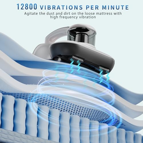Hersven Mattress Vacuum Cleaner, UV Bed Vacuum Cleaner 12KPa Handheld Vacuum Upgraded Effectively Clean Up Bed, Pillows, Cloth Sofas, Carpets and Ther Fabric Surfaces