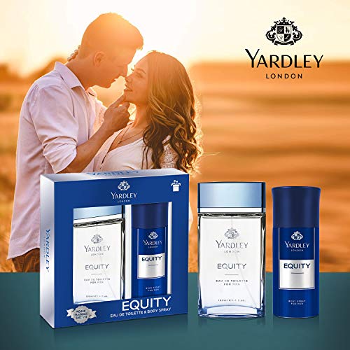 YARDLEY London Equity Perfumed Gift Set - Fresh Inviting Fragrance, All-Day Long - Eau De Toilette 100 ml + Body Spray 150 ml