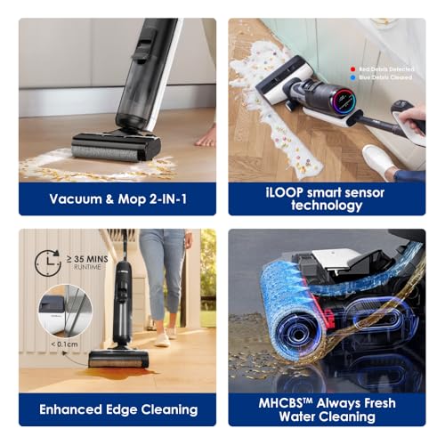 Tineco FLOOR ONE S5 PLUS Smart Cordless Wet Dry Floor Washer Vacuum Cleaner Mop Self cleaning Ideal for Hard Floors, All corners, sticky messes and pet Hairs
