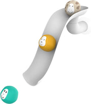 Matchstick Monkey Bathtime Slide Set, Bath Toys for Toddlers Kids 1 yr++ Fun & Playful Sensory Learning Bath Toys - 1 Slide+ 3 Animal Rocks (White) Slide Set