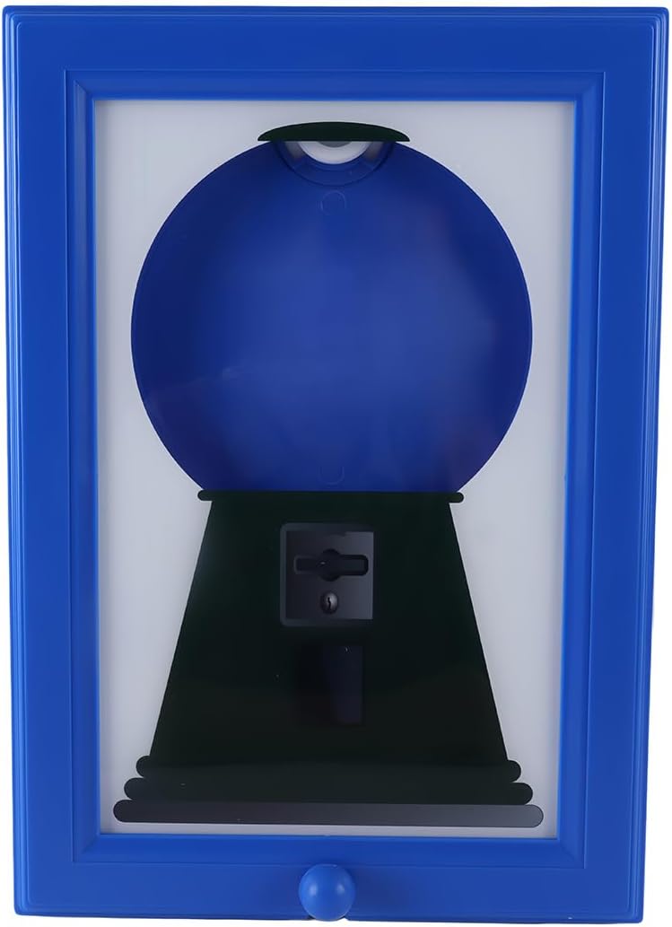Alide Candy Dispenser Picture Frame Wall Mounted Interactive Gumball Machine Snack Dispenser for Kitchen with Fun Photo Frame(Blue)