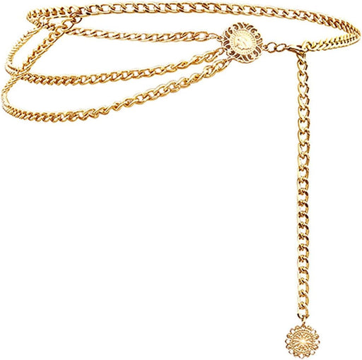 Multilayer Metal Waist Chain, Dress Belts for Women, Cowgirl Boho Waist Chain Belt for Dresses Jeans Pants