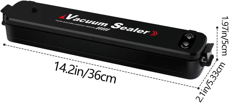 Ganeed Vacuum Sealer Automatic Food Sealer Machine with 15 Heat Seal Bags Vacuum Sealer System for Food Preservation, Black