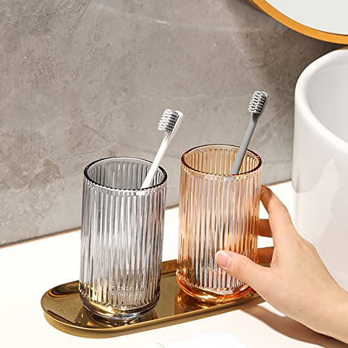 Gaolinci 2 Pcs Glass Tumbler Cup,Toothbrush Holder, Bathroom Cups, 13 oz