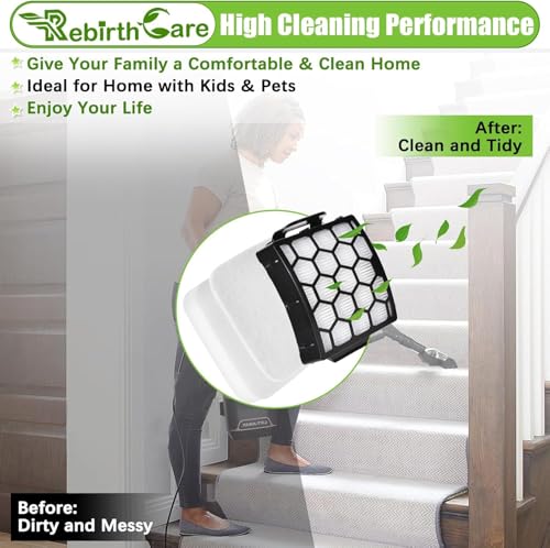 Rebirthcare nz690uk nz690ukt filter for shark powered lift-away nz690uk nz690ukt nz690uktdb nz690amzukt anti hair wrap pet model upright vacuum cleaner hepa filter foam felt filter replacement