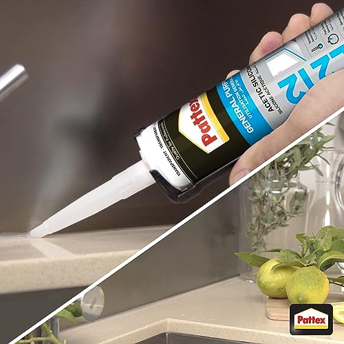 Pattex Acetic Transparent Silicone Sealant, SL1212, 280 ml