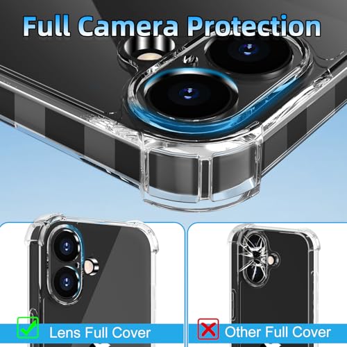 ZenGoose Case Compatible with iPhone 16 Case, Crystal Clear Case Designed for iPhone 16 Clear Case with 4 Corners Shockproof Protection and Full Camera Protection Anti-Fall Clear Case