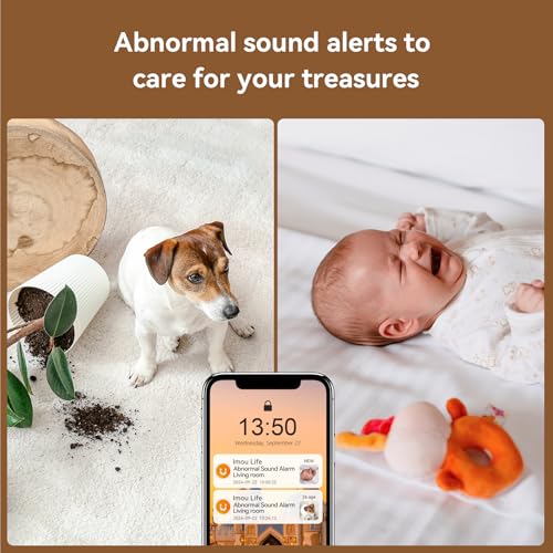 Imou 6MP Security Camera for Home, HD 2K Indoor Baby Monitor with Camera and Audio, Pet Camera, Dual-Lens WIFI, 355° Views Pan/Tilt Home CCTV Camera w/2 Way Audio, Human Detection, Alexa