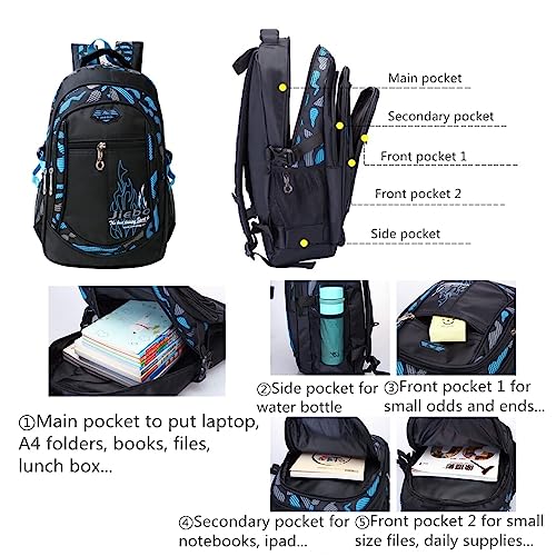 Kissun Camo Boys Backpacks for Middle School Elementary Bookbag for Kids Camouflage Boys Back Packs Camo School Bags