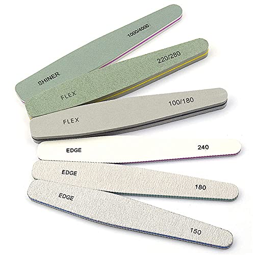 MOLANLY REGO Nail File and Buffer, Professional Double Sided Nail Buffer Block Emery Board for Nature Acrylic Nails, Manicure Pedicure Tool and Nail Buffing Files 6pcs set