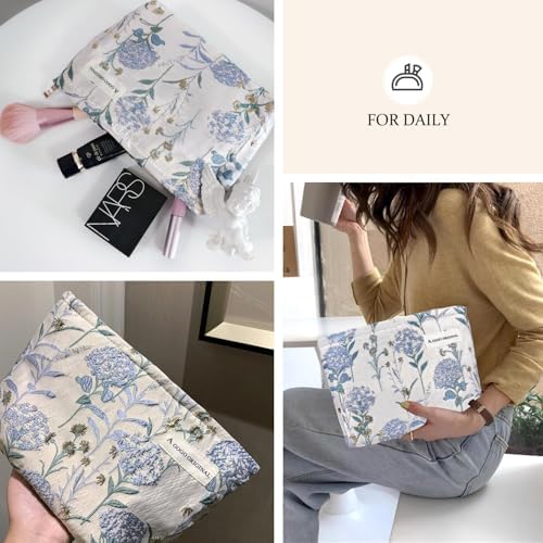 SYOSI Makeup Bag for Women, Cosmetic Pouch Travel Makeup Bag Large Capacity Canvas Makeup Bag Makeup Organizer Bag with Zipper for Women and Girls (Leopard)