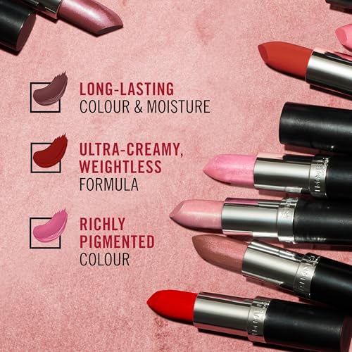 Rimmel London Lasting Finish, 058 Drop Of Sherry, Satin Lipstick, Long-Lasting, Satin Finish, Rich Colour, Moisturising, Vegan Formula, 4g