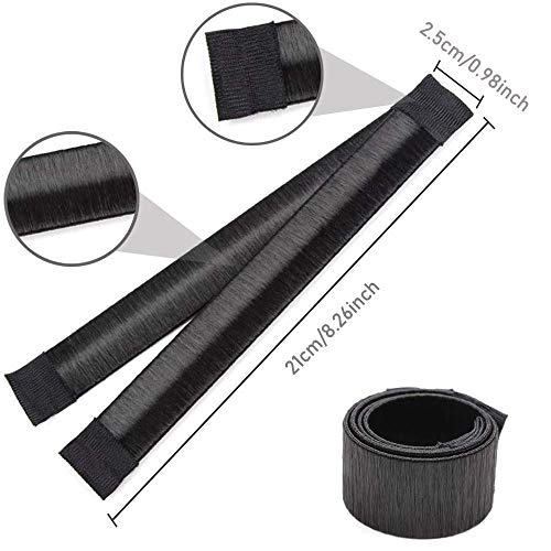 Excefore Hair Bun Maker, 3 Pcs Women Twist Hair Shaper, Easy Fast Snap Roll hair nets Magic Buns Tool, Donut Curler Roller Dish Headbands, French Twist Hair Fold Wrap Snap for Women Kids (Black)