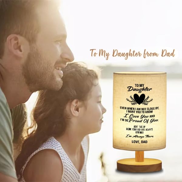 WSYEAR Daughter Gifts from Dad-Birthday Gifts for Daughter from Dad,Table Lamp Father to Daughter Gifts for Birthday Anniversary Wedding Gifts