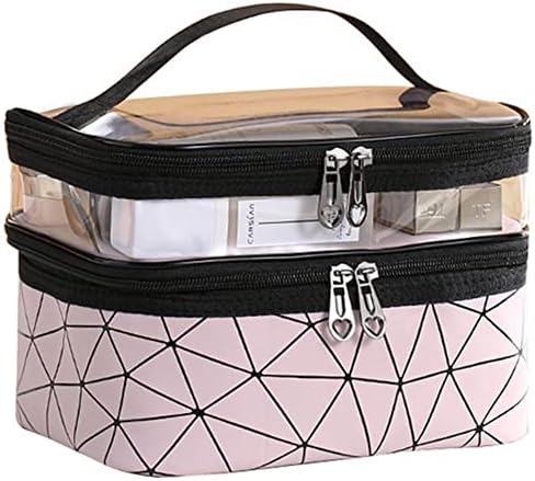 URbazaar Cosmetic bag, Double Layer Travel Makeup Bags For Women, Waterproof Portable Cosmetic Cases Make up Organizer for Makeup, Cosmetics Tools, Shampoo, Toiletries