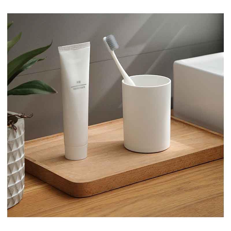 SAHENITEANA Bathroom Tumbler Cup Set, 10.5oz Reusable Unbreakable Toothbrush Cup Mouthwash Cups Plastic Easy to Clean Bathroom Cup Toothbrush Holder Adequate for Your Bathroom 2PCS