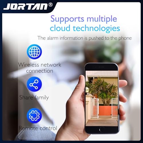 JORTAN 6MP 2-in-1 Dual Camera Smart Wifi Security Camera 12V/2A HD Outdoor PTZ Cam Horizontal and Up Down Rotation with Person/Vehicle Detection & Color Night Vision & Spotlight Siren & Two Way Audio