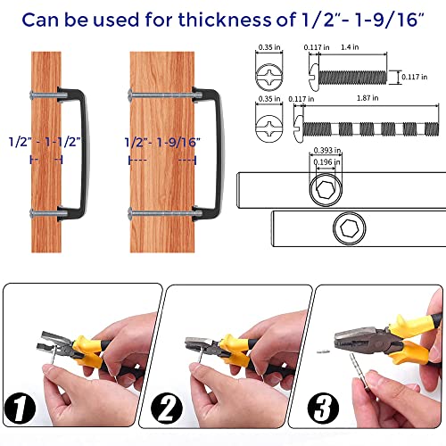 ELECDON 10 Pcs Kitchen Cabinet Handles, Solid Cabinet Pulls Cabinet Hardware 5 inch Hole Center Matte Black Drawer Pulls for Cupboard Drawer Handles (Black)