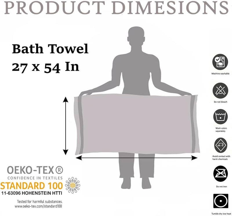 Topify Premium Cotton Towels Set | Ultra Soft Towels 600 GSM | 2 Bath Towels 2 Hand Towels 4 Washcloths | Soft Feel, Quick Dry, Highly Absorbent Durable Towels, (Charcoal, 8 Pcs Set)