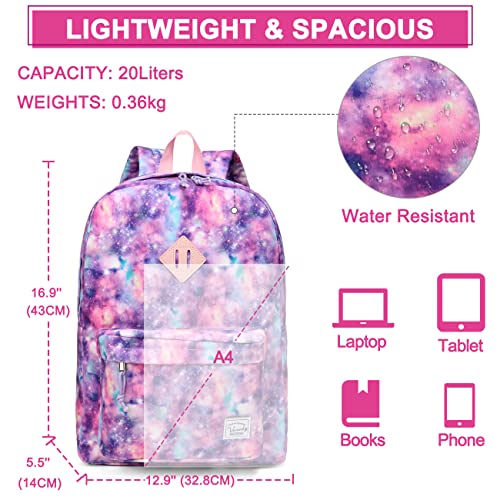 VASCHY Backpack for Women Men,Lightweight School Bag Water Repellent Children Boy Leisure for Girl Teenagers College Business Travel