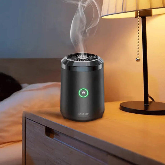 Green Lion Smart Bakhour Rechargeable Electric Car Incense Burner, USB-C Portable Mini Burner, Aluminum Alloy Design, Strong Power for Fast Burning, Long-Lasting Fragrance - Green