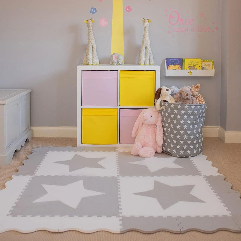 Bumble & Bird - Baby Play Mat - Motor Skills - Educational Mat - Non-Toxic EVA Foam - Waterproof - Easy to Clean - Easy to Store - 4pcs + 16 Edges + 4 corners - 60cm x 60cm x 1.2cm - Stars