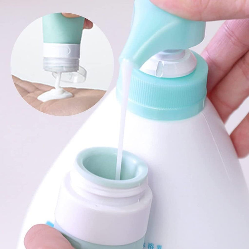 Travel Bottles Containers, Portable Silicone Travel Bottles,4 Pcs Refillable Squeezable Leak Proof Travel Accessories for Washing Toiletries,with PVC Storage Bag 90ml (3fl.oz)