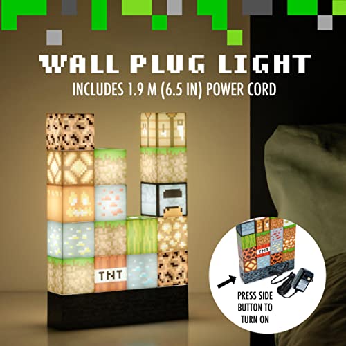 Paladone Minecraft Official Licensed Block Building Lamp 16 Customizable Light Up Blocks - Interactive Decoration, Toy, Nightlight for Kids, Gamer Room Decor, Gaming Gift for Boys and Girls