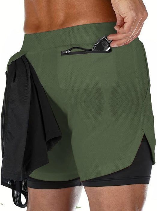 VITION Gym Shorts for Men, Men's Activewear Running Shorts,Drawstring Gym Shorts Men, 2 Layer Loose Athletic Shorts with 4 Pockets