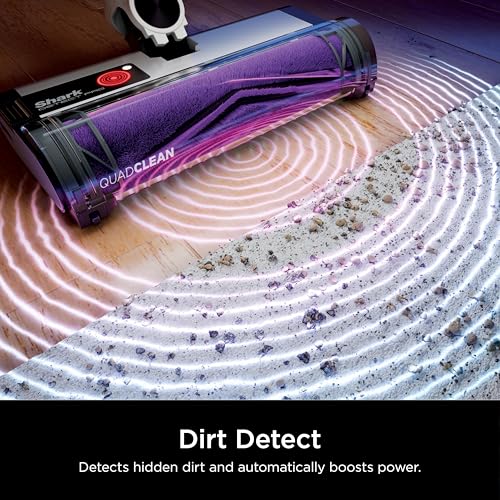 Shark IW3511 Detect Pro Auto-Empty System, Cordless Vacuum with HEPA filter, QuadClean Multi-Surface Brushroll, Up to 60-Minute Runtime, includes 8" Crevice Tool & Pet Multi-Tool, White/Beats Brass