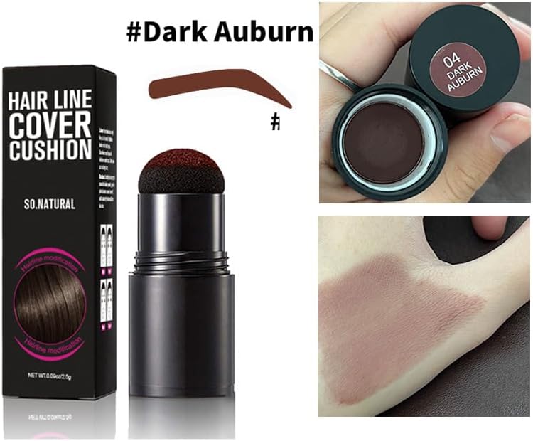 Hairline Shadow Stick, Instant Hair Root Concealer Hair Powder Stick for Women and Men, Root Touch Up Hair Color for Thin Hair (04 Dark Auburn) - #04 Dark Auburn