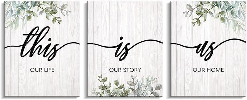 Kas Home Thankful Grateful Blessed Wall Decor Canvas Inspirational Quote Sign Farmhouse Rustic Wall Art Positive Word Hanging Decoration for Bedroom Living Room Kitchen Framed Plaque (10.6 x 13.7