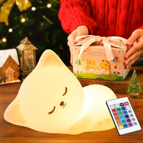 Mubarek ã€Remote + Gifts Packageã€‘ Cat Gifts for Girls,16 Colors Dimmable Teen Girl Gifts Trendy Stuff, TAP for Fun Cute Stuff for Teen Girls