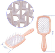 Detangling Hair Brush Hollow out Massage Ventilation Styling Comb for Curly Wet Thick and Tangled Hair(Orange&White)